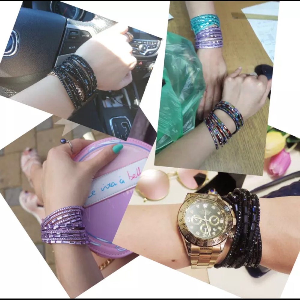 Rhinestone Wrap Choker Bracelet - Picture 2 of 8